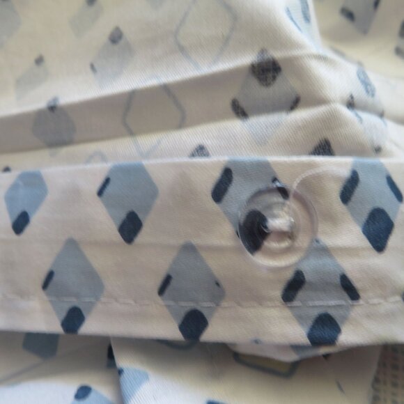 New Blue White Reversable Patterned Cotton Twin Duvet Set 2 Shams 1 Pillowcase - Picture 7 of 16